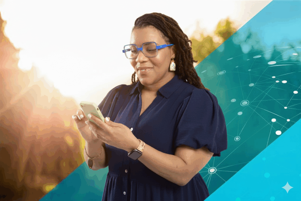 MS patient using a companion app